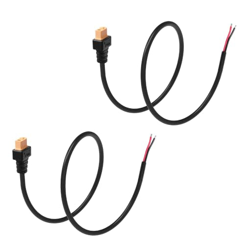 18AWG XT60 Connector to 2-Core Bare Wire, X T60 to Pre-Tinned Bare Wire Cable, X T 60 Female Adapter Cable for Remote-Controlled Drones,Lithium-ion Batteries,DIY Power Connections-0.98ft - color: XT60 Female