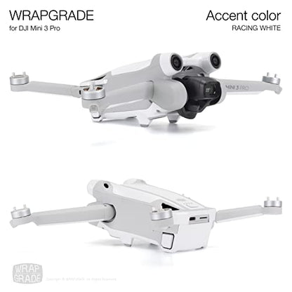 WRAPGRADE Skin Stickers Compatible with DJI Mini 3 Pro | Accent Color (Racing White) - color: Racing White