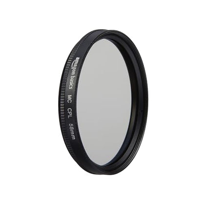 Amazon Basics Circular Polarizer Camera Lens Filter, 16 Multi-Layer Coatings, Reduce Glare and Reflection, 58mm - size: 58 mm