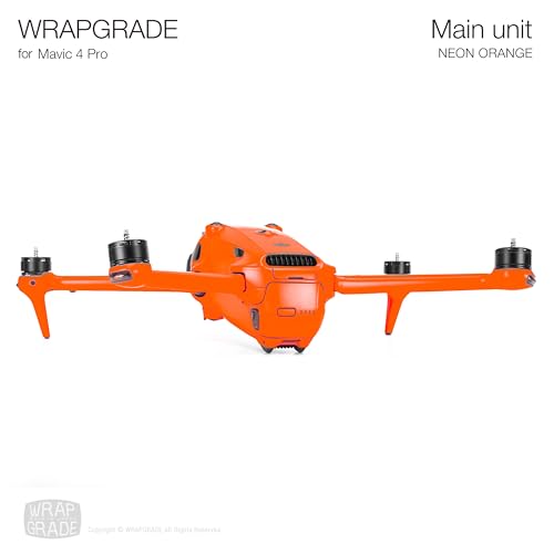 WRAPGRADE Full Wrap Skin Stickers Compatible with DJI Mavic 4 Pro (Neon Orange) - color: Neon Orange