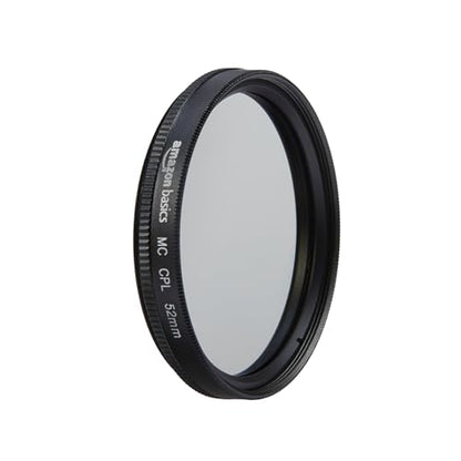 Amazon Basics Circular Polarizer Camera Lens Filter, 52mm, Multi-Layer Coatings, 360° Rotatable Frame, Glare Control, Photography - size: 52 mm