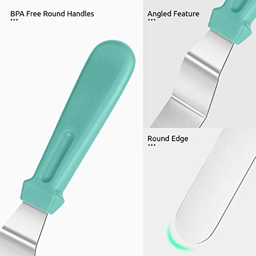 U-Taste Offset Icing Spatula Set, Cake Frosting Spreader, 6/8/10in,Aqua Sky - color: Teal/Aqua Sky (6", 8", 10")