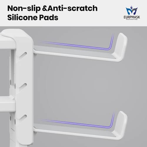 EURPMASK 3-in-1 Rotating Headphone Stand w/2 Detachable Controller Holders - color: White Pro 1 Pack