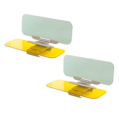 ZONETECH Day and Night Anti-Glare Car Windshield Visor - Premium Quality Universal Sunshade and Anti-Dazzle Night-time Driving Auto Accessory (2 Pack) - size: 2-Pack