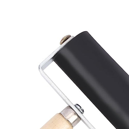 2Pcs Professional Rubber Roller Brayer,6cm Rubber Roller Brayer with Wooden Handle Ink Painting Printmaking Roller Art Stamping Tool