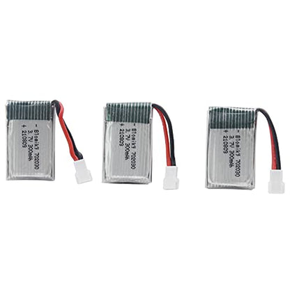 Blomiky 3 Pack 3.7V 300mAh Battery with MX2.0 Plug Replacement for 1/18 Scale Remote Control Shark T12 Battery 3