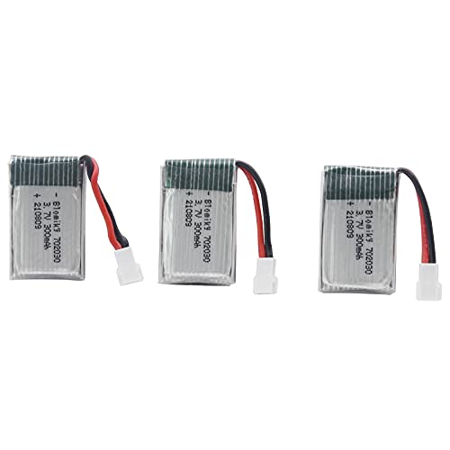 Blomiky 3 Pack 3.7V 300mAh Battery with MX2.0 Plug Replacement for 1/18 Scale Remote Control Shark T12 Battery 3