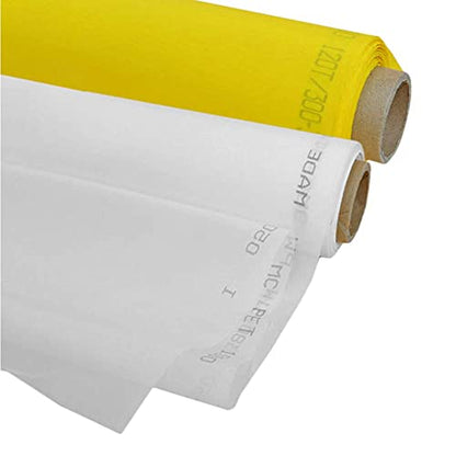 Screen Printing White Mesh 110 Mesh 43T 50inch(1.27m) Width 3Y(2.7m/8.8ft) Length for Cloth T-Shirt Screen Printing Machine Fabirc Monofilament Polyester