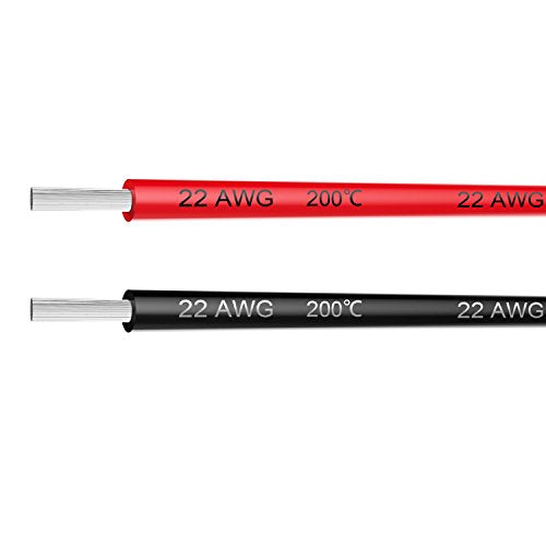 22awg Silicone Electrical Wire Cable 2 Colors Tinned Copper 10ft Each - size: 2 Colors each 10FT, style: 22AWG