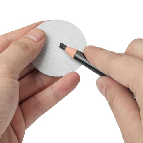 Sandpapers Sharpener - 100 Pieces Sandpaper Pads for Sketch Pencil, Crayon, Eyebrow Pencil, Charcoal Pencil Pointer for Artists and Students