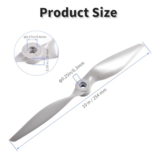 3 Pcs 1060 10"x6" Propeller, Gray Nylon, CCW - size: 3pcs 10*6