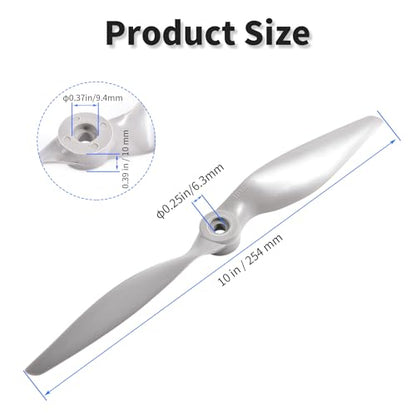 3 Pcs 1060 10"x6" Propeller, Gray Nylon, CCW - size: 3pcs 10*6