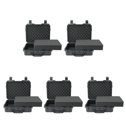 NineLeaf 14.3 x 11.4 x 4.5 Inch Waterproof Hard Case with DIY Customizable Foam Insert, Portable Protective Case for Cameras, Drones, Tools, Test Instruments, and Valuables,5PK