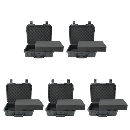 NineLeaf 14.3 x 11.4 x 4.5 Inch Waterproof Hard Case with DIY Customizable Foam Insert, Portable Protective Case for Cameras, Drones, Tools, Test Instruments, and Valuables,5PK