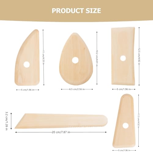 5Pcs Wood Pottery Clay Ribs