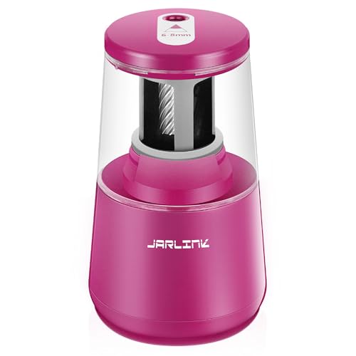 JARLINK Electric Pencil Sharpener, Heavy Duty Helical Blade, Auto Stop - color: Pink