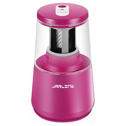 JARLINK Electric Pencil Sharpener, Heavy Duty Helical Blade, Auto Stop - color: Pink