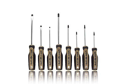 Spec Ops Tools Screwdriver Set for Professional Construction & Jobsite Use, Phillips, Slotted and Square Drivers with Magnetic Tips, 8-Piece