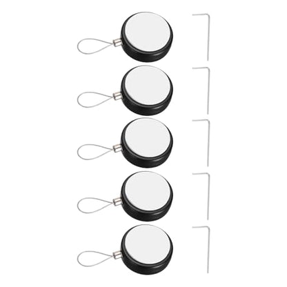 PATIKIL Retractable Remote Control Cable Tether (3.3ft / 1M, Black)(5 Set) Round Remote Control Security Lanyard Lock Adjustable Locking Leash with Rope Lock, Suit for - TVs/Tablets - color: Black