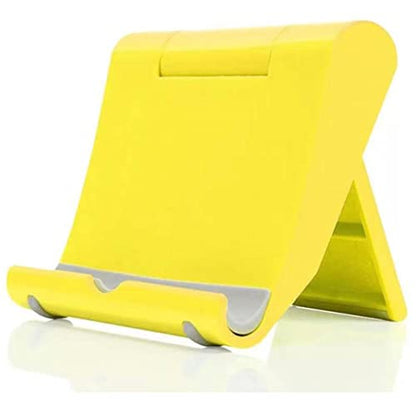 Adjustable Foldable Cell Phone Stand for Desk, Compatible with Most Devices, 1.5 Ounces - color: Yellow