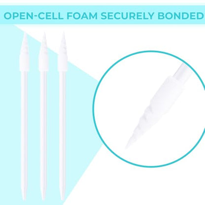 Chinco 200 Pcs Cleaning Swabs 2.56'' Sponge Tip Swabs Sticks White - color: White