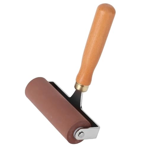 Anu Limen Soft Rubber Brayer High-Elasticity Roller for Printmaking, Scrapbooking & Art Crafts, Even Ink Application, Non-Slip Handle(10cm) - size: 10cm