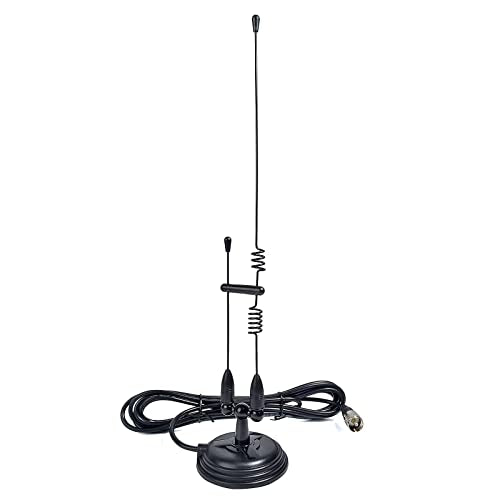 TWAYRDIO Dual Band Antenna for Ham Two Way Radio, 144/430MHz VHF UHF Mobile Car Radio Antenna Full Kit with 3.6" Magnet Mount and 13ft RG58 Coax Cable PL259 Plug for 2M/70cm Amateur Transceiver - color: Black