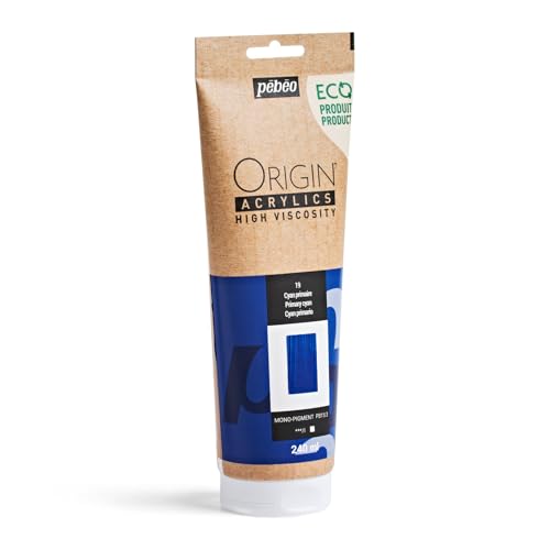 PEBEO Origin 240ml Acrylic Paint, Primary Cyan - color: Primary Cyan