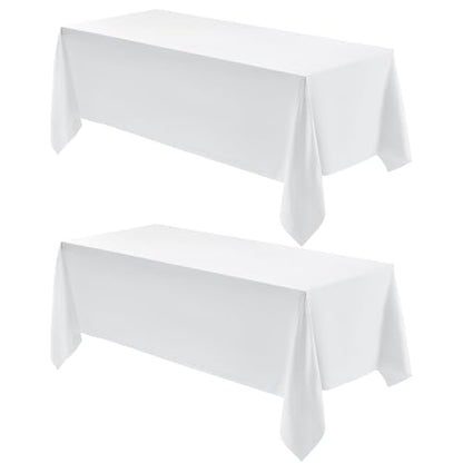 VidaFete Everyday Series Rectangle Tablecloth 60" x 102" 2 Pack White - color: White, size: 102" x 60" (2 Pack)