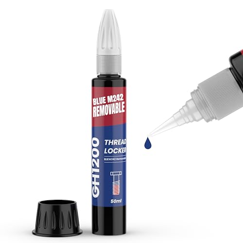 GH1200-50ML Blue Thread Lock Medium Strength for Nuts, Bolts, and Metals - Threadlocker Lock Tight & Seal Fasteners with Stable and Consistent Performance - style: (e) 50ml Blue