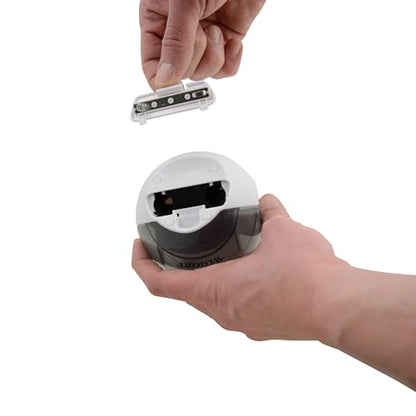 Westcott iPoint Eclipse Battery Pencil Sharpener, Unique Two-Blade Technology, EZ-View Reservoir, Requires 4 AA Batteries, White, for Home, Small Office, Classroom, Back to School, School Supplies