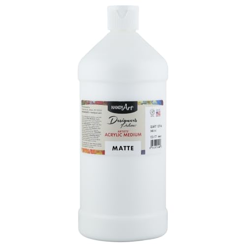 Handy Art Acrylic Matte Medium, 32 oz, Transparent Matte Clear Coat - color: Matte Medium, size: 32 Fl Oz