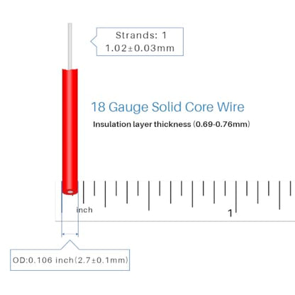 BNTECHGO 18 Gauge PVC Solid Electric Wire Red Black Each 100 ft Hookup Wire - color: Red and Black, size: 18 Gauge 100ft