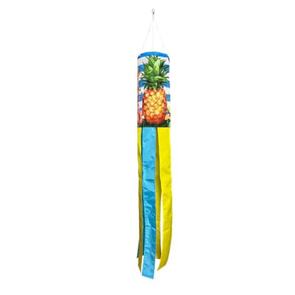 Briarwood Lane Spring Pineapple and Stripes Windsock Wind Twister 40x6 for Spring Wind Spinner - color: Pineapple and