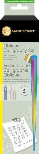 MANUSCRIPT Modern Calligraphy Oblique Set, Rainbow Holder, 3 Nibs - color: Rainbow