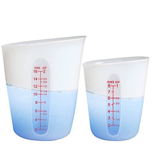 Food-Grade Silicone Measuring Cups Flexible for Chocolate Melting ML/OZ/Cup - color: 4 PCS