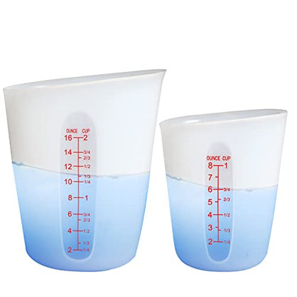 Food-Grade Silicone Measuring Cups Flexible for Chocolate Melting ML/OZ/Cup - color: 4 PCS