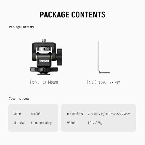 NEEWER Camera Monitor Mount with Cold Shoe, MA002 - style: MA002 w/Cold Shoe