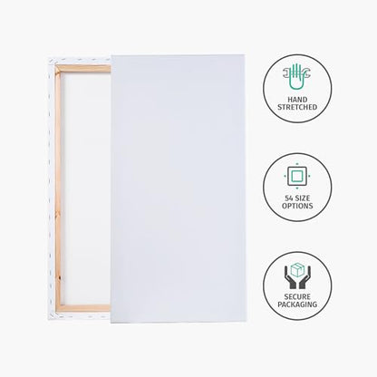 PIXY CANVAS Value Pack of 1 Stretched Canvas 6x18 inch, 3/4 (0.75) inch deep for Your Paintings/Artwork/Wall Art/Wall Decor (Pack of 1 Canvas, 6 x 18 inch, Portrait) - size: 6 x 18 inch, style: Pack of 1