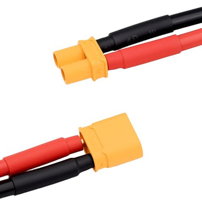 5Pairs 100mm Amass XT30 Plug Male and Female Connectors with 14AWG Silicon Wire for RC Lipo Battery Cable FPV Racing Drone Car Boat - style: XT30 Plug Connector