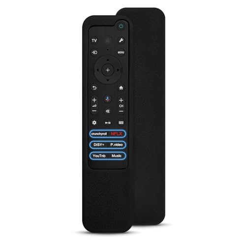 Silicone Cover for Sony RMF-TX811U/TX820U Remote with Lanyard, Black - color: Non Glow Black
