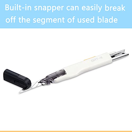 Utility Knife, DAT Series-X Portable Box Cutter, Fine Point Arts and Crafts Blade for Precision Cutting, with 10 Blade Pieces (White, 1 Cutter 10 Blades) - size: 1 Cutter 10 Blades