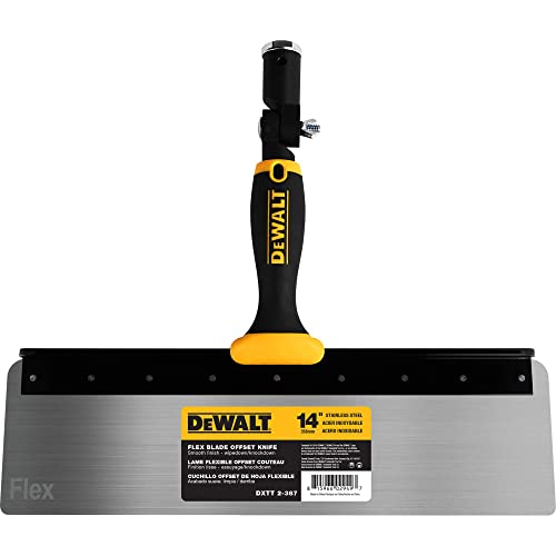 DEWALT 14" Offset Knife, 0.5mm Stainless Steel FLEX Blade | Soft-Grip Handle | DXTT-2-387 - size: 14"