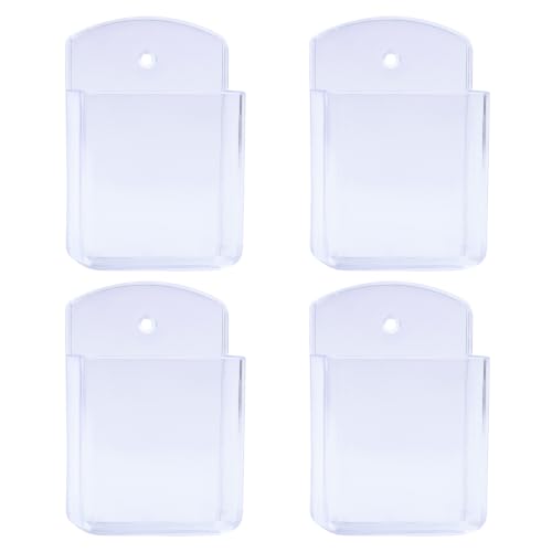 Septe 4Pcs Remote Control Holders Wall Mount, Self Adhesive TV Controller Holder, Wall Pen Holder Storage Box for Home Office (Clear) - color: Clear,4pcs