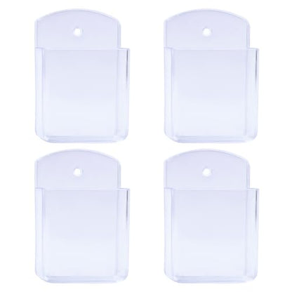 Septe 4Pcs Remote Control Holders Wall Mount, Self Adhesive TV Controller Holder, Wall Pen Holder Storage Box for Home Office (Clear) - color: Clear,4pcs