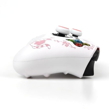 Cat Among Blossoming Branches Skin Compatible with Xbox Series X Wireless Controller, RALAN Protector Case， Customised Thumb Grips Cap - color: Cat White Pink