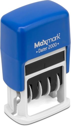 MaxMark 2000 Dater Self Inking Date Stamp - Blue - Pack of 2 - color: Blue, size: Pack of 2 - 2000