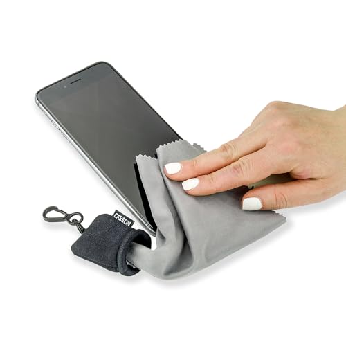Carson Stuff-It Microfiber Lens Cloth Cleaning System for Eyeglasses, Smartphones, Tablets, Optics, Lenses, Cameras and More - color: Black
