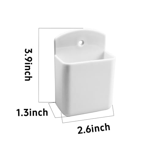 Septe 4Pcs Remote Control Holders Wall Mount, Self Adhesive TV Controller Holder, Wall Pen Holder Storage Box for Home Office (White) - color: White,4pcs