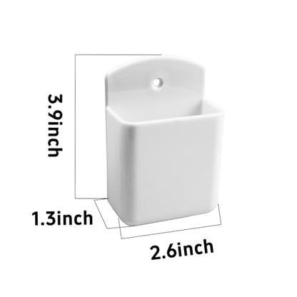 Septe 4Pcs Remote Control Holders Wall Mount, Self Adhesive TV Controller Holder, Wall Pen Holder Storage Box for Home Office (White) - color: White,4pcs